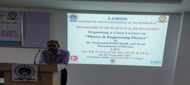 Guest Lecture on Engineering Physics