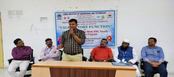 ATAL AICTE Sponsored Two Week FDP On “RTSIP with Hands_on training using MATLAB”