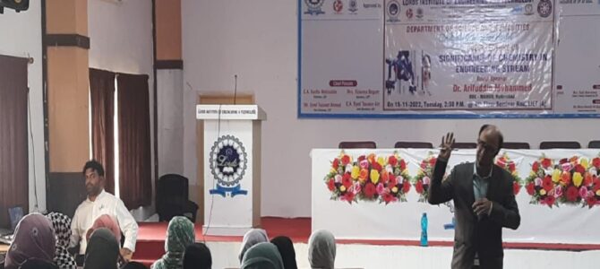 Guest Lecture on Significance of Chemistry in Engineering Stream